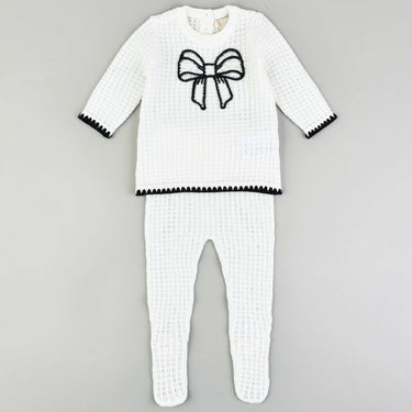 Melange Emberly Knit Baby Bow Set - Kidichic